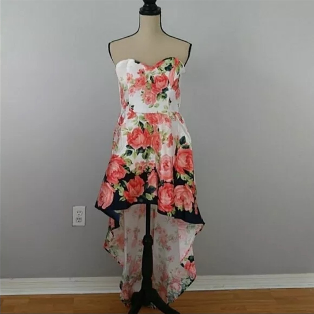 Crystal Doll Floral High Lo Dress Sz 7